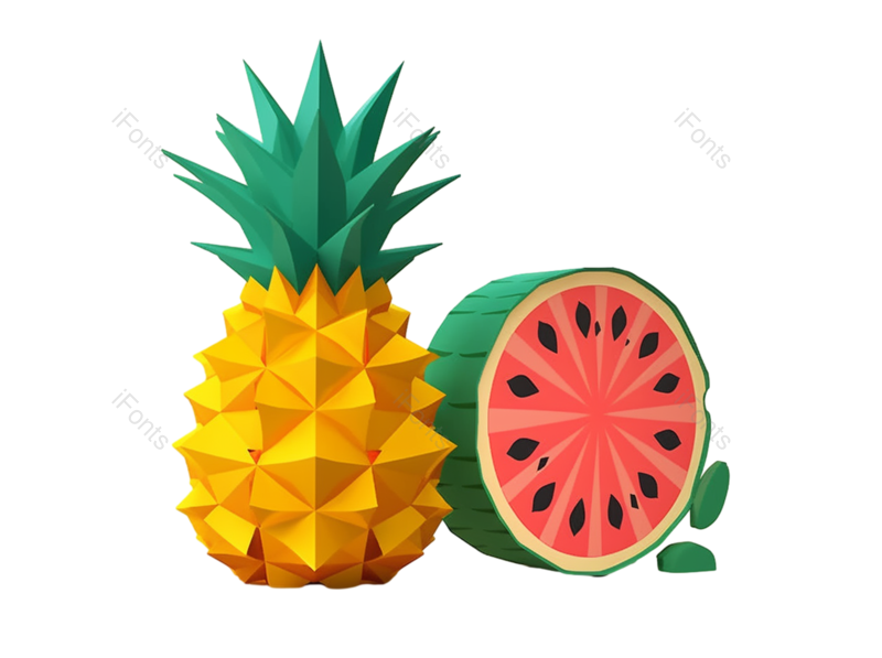 西瓜图片,手绘菠萝元素,卡通西瓜PNG,夏天免抠素材